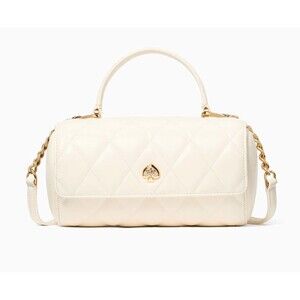 New Kate Spade Heart Barrel Quilted Crossbody Meringue